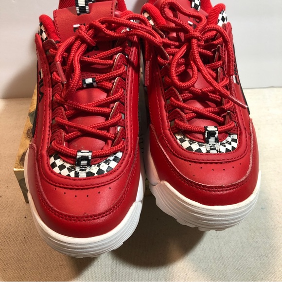 Fila Red Sneakers Shoes Size 5.5 - Picture 3 of 8